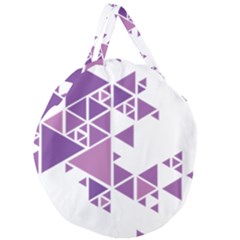 Art Purple Triangle Giant Round Zipper Tote