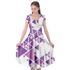 Art Purple Triangle Cap Sleeve Wrap Front Dress by Mariart