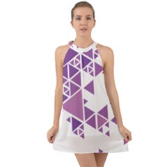 Art Purple Triangle Halter Tie Back Chiffon Dress by Mariart