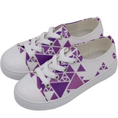 Art Purple Triangle Kids  Low Top Canvas Sneakers by Mariart