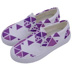 Art Purple Triangle Kids  Canvas Slip Ons by Mariart