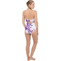 Art Purple Triangle Scallop Top Cut Out Swimsuit View2