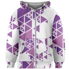 Art Purple Triangle Kids  Zipper Hoodie Without Drawstring