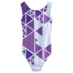 Art Purple Triangle Kids  Cut-out Back One Piece Swimsuit