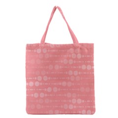 Background Polka Dots Pink Grocery Tote Bag by Mariart