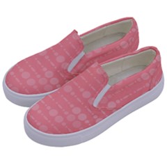 Background Polka Dots Pink Kids  Canvas Slip Ons