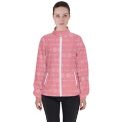 Background Polka Dots Pink High Neck Windbreaker (women)