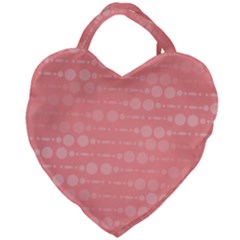 Background Polka Dots Pink Giant Heart Shaped Tote