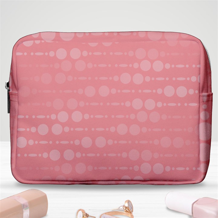 Background Polka Dots Pink Make Up Pouch (Large)