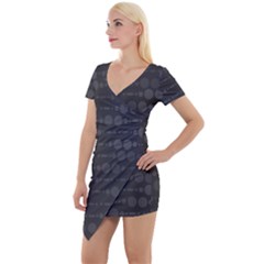 Background Polka Dots Short Sleeve Asymmetric Mini Dress by Mariart