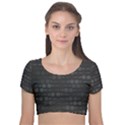 Background Polka Dots Velvet Short Sleeve Crop Top  View1