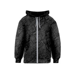 Black Rectangle Wallpaper Grey Kids  Zipper Hoodie by Mariart