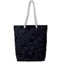 Black Rectangle Wallpaper Grey Full Print Rope Handle Tote (Small) View1