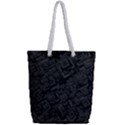 Black Rectangle Wallpaper Grey Full Print Rope Handle Tote (Small) View2