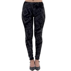 Black Rectangle Wallpaper Grey Lightweight Velour Leggings