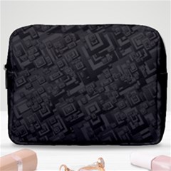 Black Rectangle Wallpaper Grey Make Up Pouch (large)