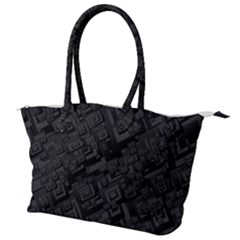 Black Rectangle Wallpaper Grey Canvas Shoulder Bag