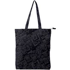 Black Rectangle Wallpaper Grey Double Zip Up Tote Bag