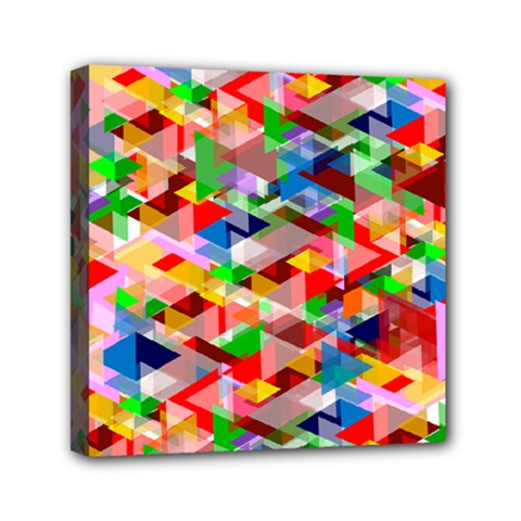 Background Triangle Rainbow Mini Canvas 6  X 6  (stretched) by Mariart