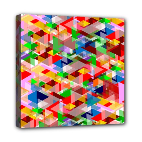 Background Triangle Rainbow Mini Canvas 8  X 8  (stretched) by Mariart