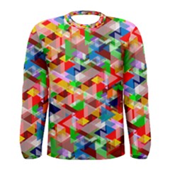 Background Triangle Rainbow Men s Long Sleeve Tee by Mariart