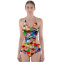 Background Triangle Rainbow Cut-Out One Piece Swimsuit View1