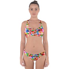 Background Triangle Rainbow Cross Back Hipster Bikini Set