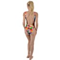 Background Triangle Rainbow High Leg Strappy Swimsuit View2