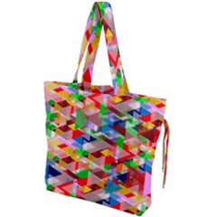 Background Triangle Rainbow Drawstring Tote Bag