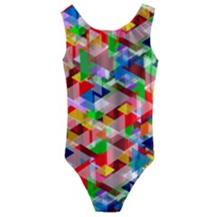 Background Triangle Rainbow Kids  Cut-out Back One Piece Swimsuit