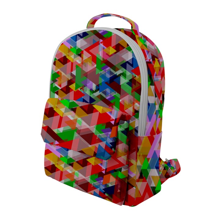 Background Triangle Rainbow Flap Pocket Backpack (Large)