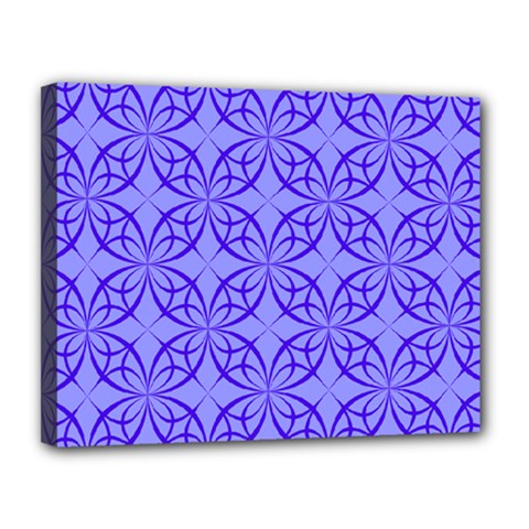 Blue Curved Line Canvas 14  X 11  (stretched) by Mariart