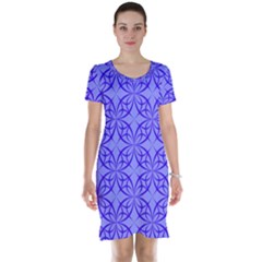 Blue Curved Line Short Sleeve Nightdress by Mariart