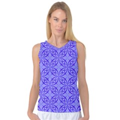 Blue Curved Line Women s Basketball Tank Top by Mariart