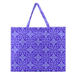 Blue Curved Line Zipper Large Tote Bag by Mariart