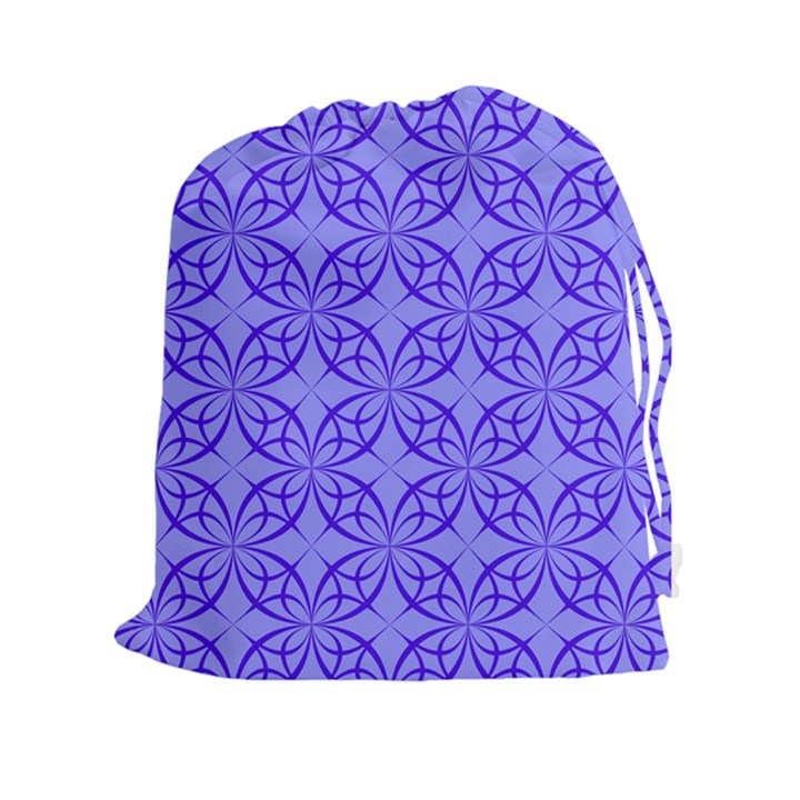 Blue Curved Line Drawstring Pouch (XXL)