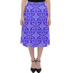 Blue Curved Line Classic Midi Skirt