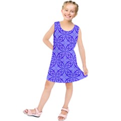 Blue Curved Line Kids  Tunic Dress by Mariart