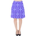 Blue Curved Line Velvet High Waist Skirt View1