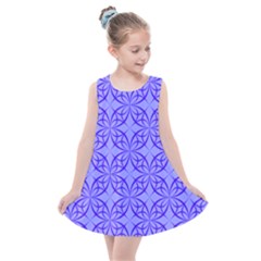 Blue Curved Line Kids  Summer Dress by Mariart