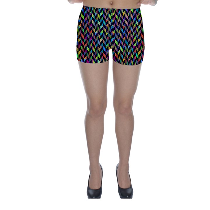 Abstract Geometric Skinny Shorts