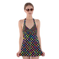 Abstract Geometric Halter Dress Swimsuit  by Mariart