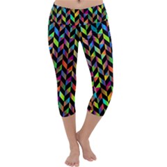 Abstract Geometric Capri Yoga Leggings by Mariart