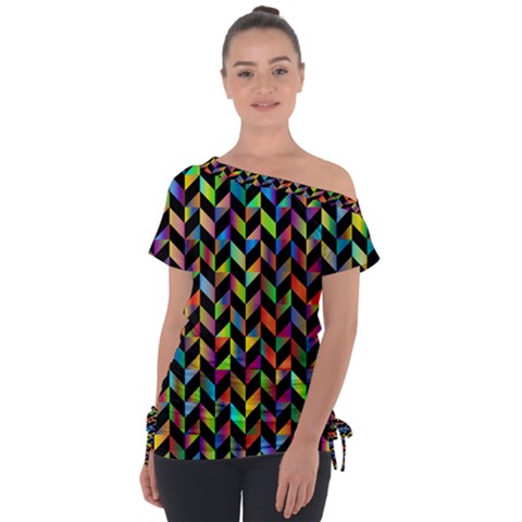 Abstract Geometric Tie-up Tee by Mariart