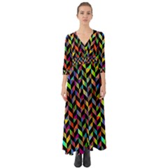 Abstract Geometric Button Up Boho Maxi Dress by Mariart