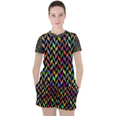 Abstract Geometric Women s Tee And Shorts Set