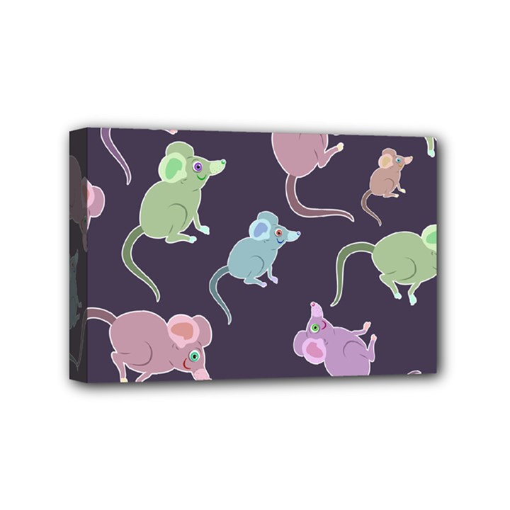 Animals Mouse Mini Canvas 6  x 4  (Stretched)