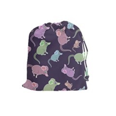 Animals Mouse Drawstring Pouch (large) by Mariart