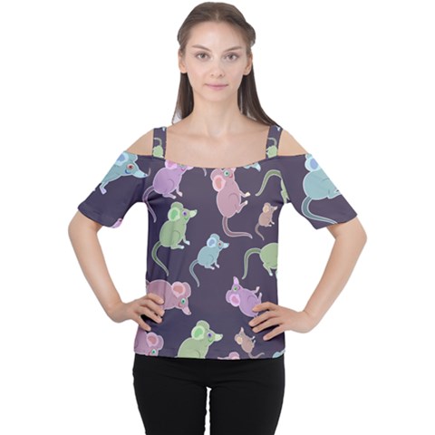 Animals Mouse Cutout Shoulder Tee by Mariart