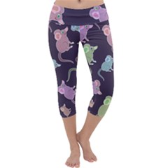 Animals Mouse Capri Yoga Leggings by Mariart